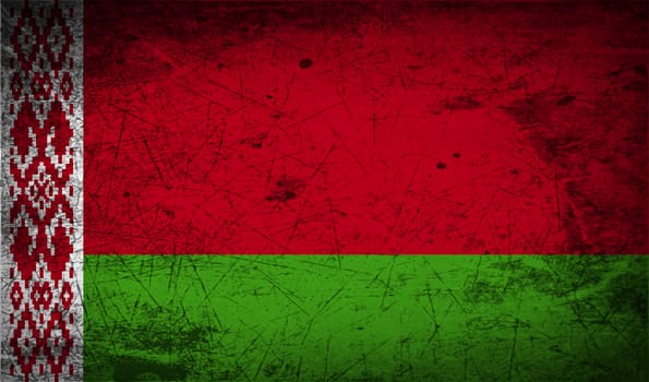 Flag of Belarus with old texture.  illustration