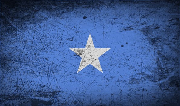 Flag of Somalia with old texture.  illustration