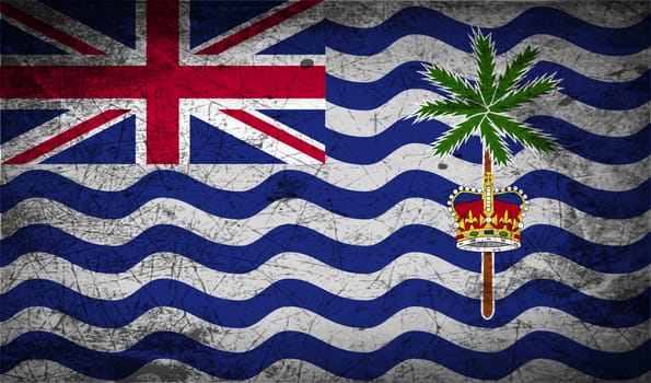 Flag of British Indian Ocean Territory with old texture.  illustration