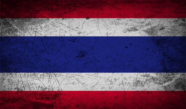 Flag of Thailand with old texture.  illustration