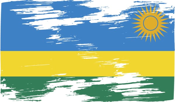 Flag of Rwanda with old texture.  illustration