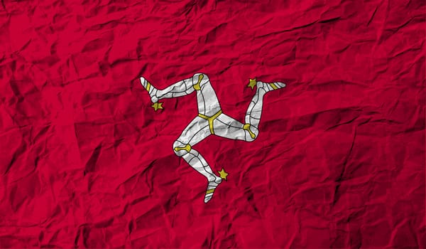 Flag of Isle of man with old texture.  illustration