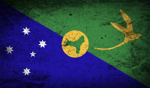 Flag of Christmas Island with old texture.  illustration