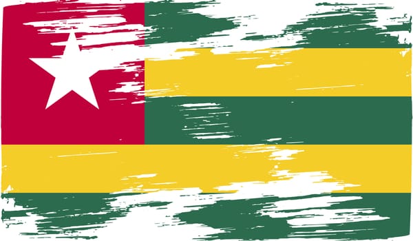 Flag of Togo with old texture.  illustration