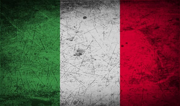 Flag of Italy with old texture.  illustration