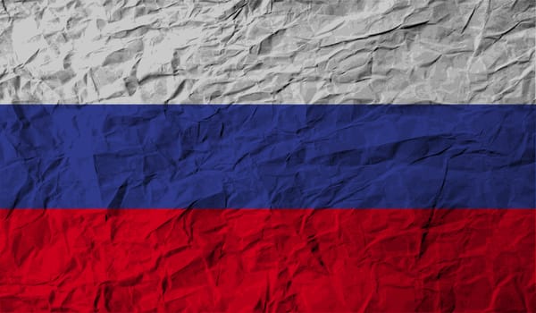 Flag of Russia with old texture.  illustration