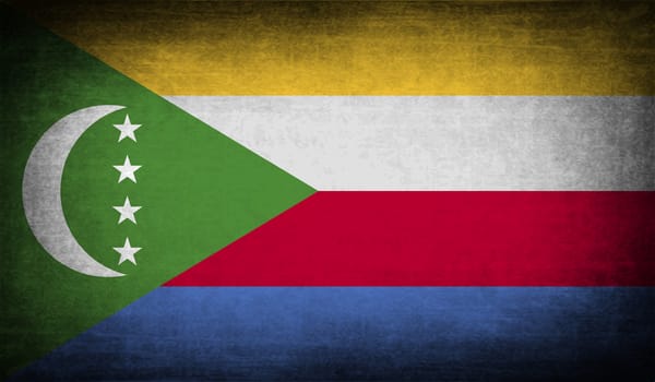 Flag of Comoros with old texture.  illustration