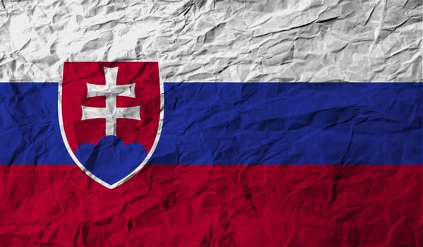 Flag of Slovakia with old texture.  illustration