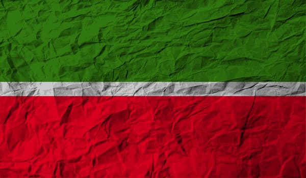 Flag of Tatarstan with old texture.  illustration