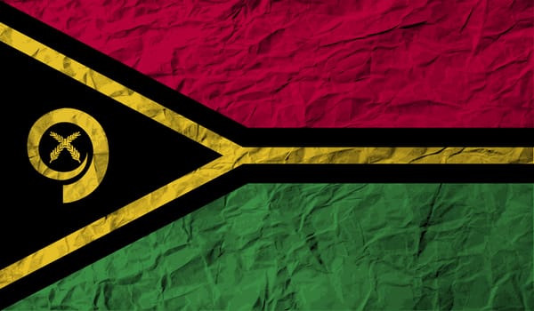 Flag of Vanuatu with old texture.  illustration