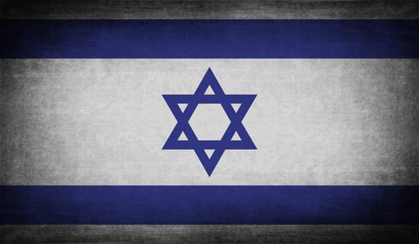 Flag of Israe with old texture.  illustration