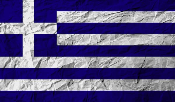 Flag of Greece with old texture.  illustration