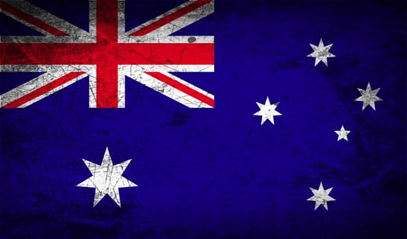 Flag of Australia with old texture.  illustration