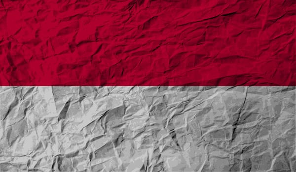 Flag of Indonesia with old texture.  illustration