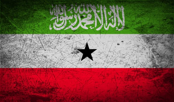 Flag of Somaliland with old texture.  illustration