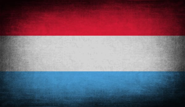 Flag of Luxembourg with old texture.  illustration