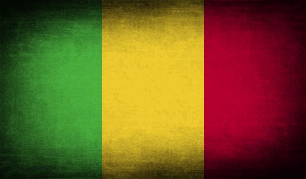 Flag of Mali with old texture.  illustration
