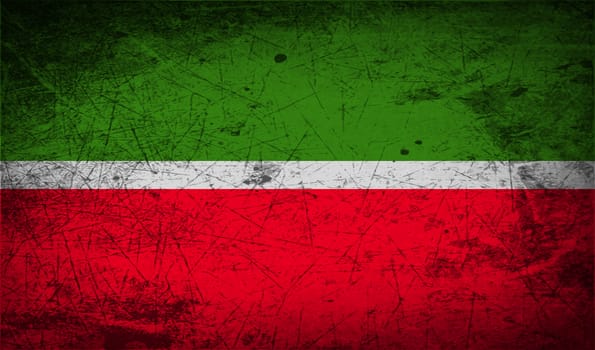 Flag of Tatarstan with old texture.  illustration