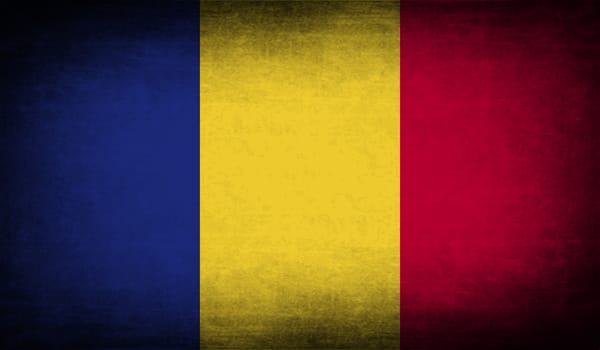 Flag of Romania with old texture.  illustration