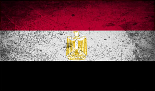 Flag of Egypt with old texture.  illustration