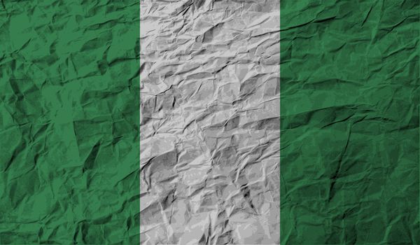 Flag of Nigeria with old texture.  illustration