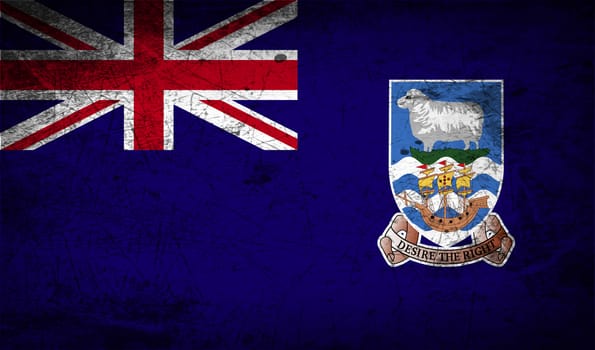 Flag of Falkland Islands with old texture.  illustration