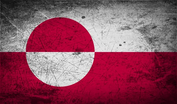 Flag of Greenland with old texture.  illustration