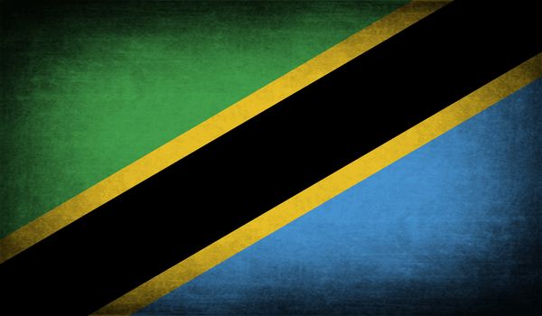 Flag of Tanzania with old texture.  illustration