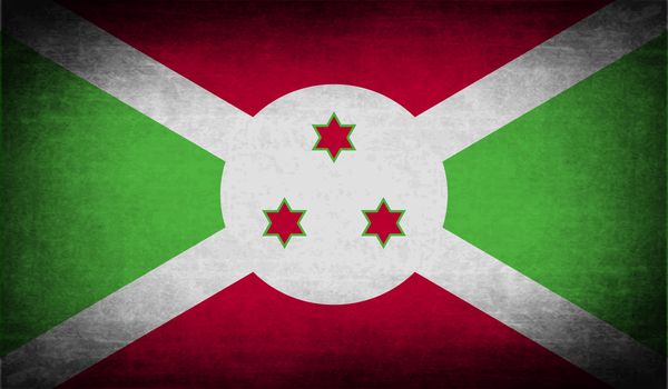 Flag of Burundi with old texture.  illustration