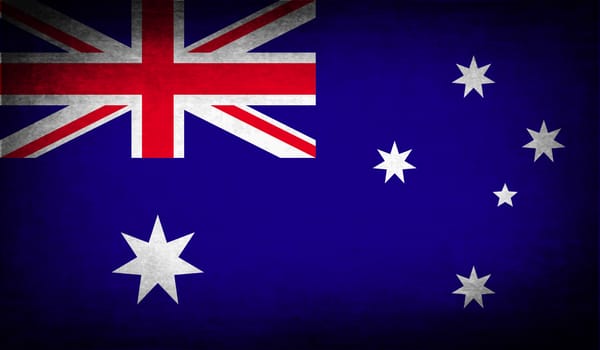 Flag of Australia with old texture.  illustration