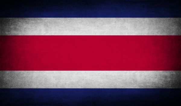 Flag of Costa Rica with old texture.  illustration