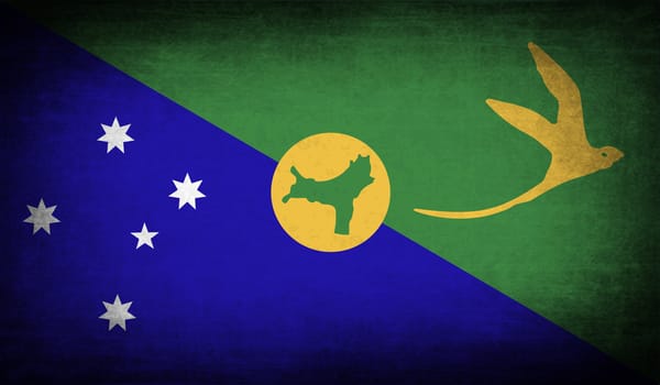 Flag of Christmas Island with old texture.  illustration