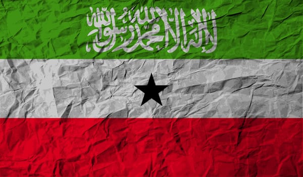 Flag of Somaliland with old texture.  illustration