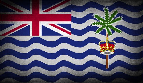 Flag of British Indian Ocean Territory with old texture.  illustration