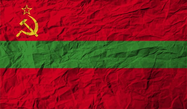 Flag of Transnistria with old texture.  illustration