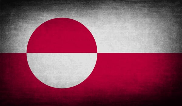 Flag of Greenland with old texture.  illustration