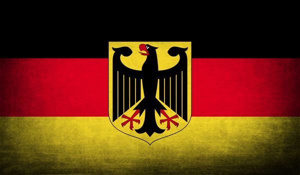 Flag of Arms of Germany with old texture.  illustration