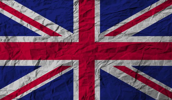 Flag of United Kingdom with old texture.  illustration