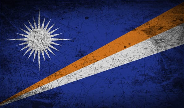 Flag of Marshall Islands with old texture.  illustration