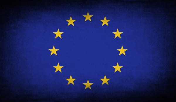 Flag of European Union with old texture.  illustration