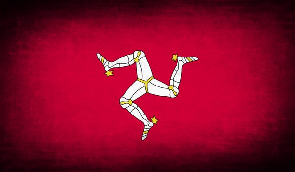 Flag of Isle of man with old texture.  illustration