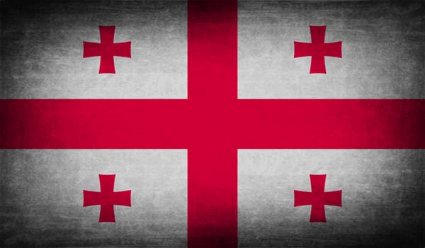 Flag of Georgia with old texture.  illustration