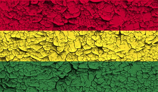 Flag of Bolivia with old texture.  illustration