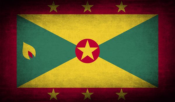 Flag of Grenada with old texture.  illustration