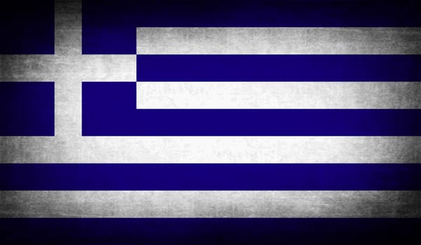 Flag of Greece with old texture.  illustration