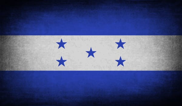 Flag of Honduras with old texture.  illustration