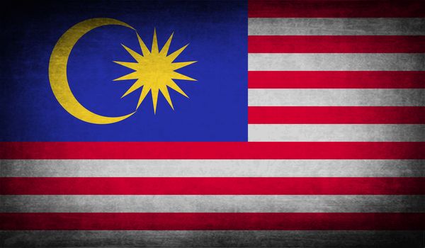 Flag of Malaysia with old texture.  illustration