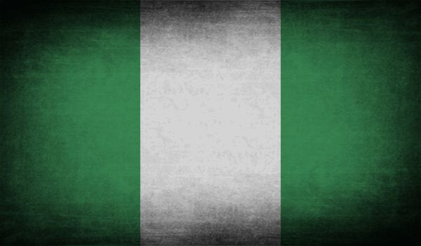 Flag of Nigeria with old texture.  illustration