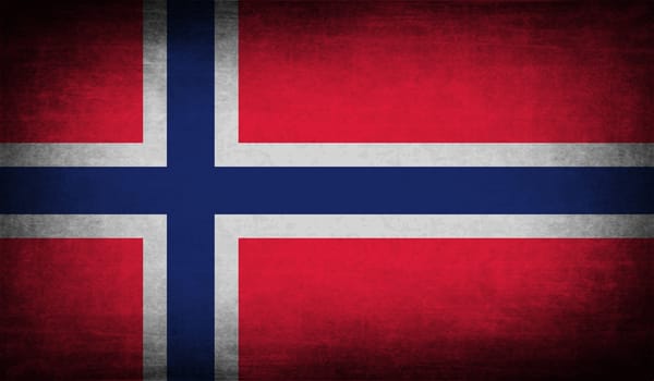 Flag of Norway with old texture.  illustration