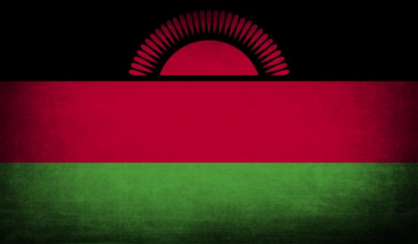 Flag of Malawi with old texture.  illustration